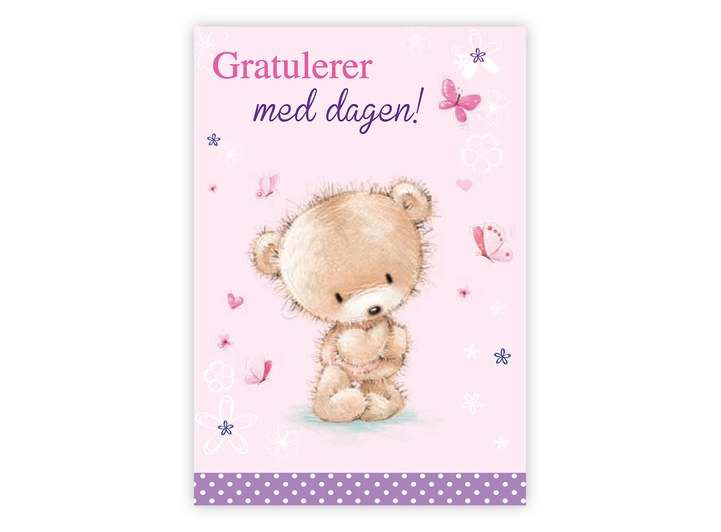 Postkort Gratulerer med dagen A6 postkort 