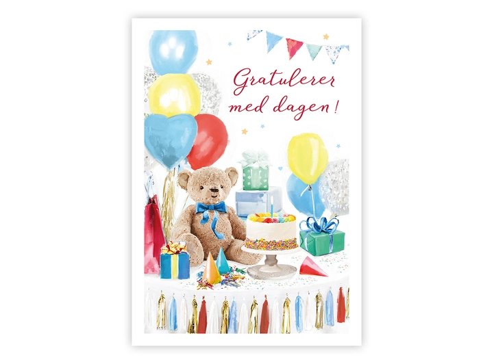 Postkort Gratulerer med dagen A6 postkort 