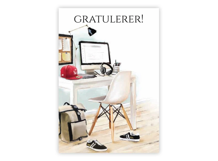 Dobbelt gratulasjonskort Gratulerer A6 dobbelt kort 