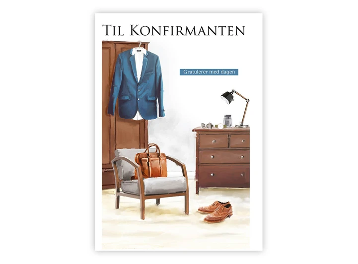Dobbelt konfirmasjonskort Gratulerer A6 dobbelt kort 