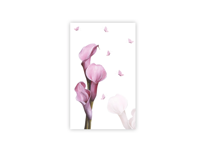 Lite dobbelt kondolansekort rosa blomst A7 dobbelt kort 