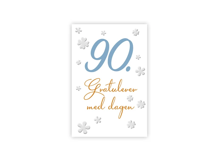 Lite dobbelt gratulasjonskort 90. A7 dobbelt kort 