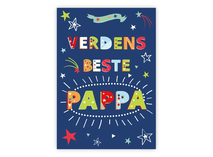 Dobbelt gratulasjonskort Beste pappa A6 dobbelt kort 