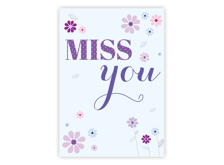 Postkort Miss you A6 postkort 