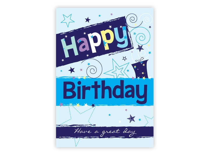 Postkort Happy Birthday Have a great day A6 postkort 