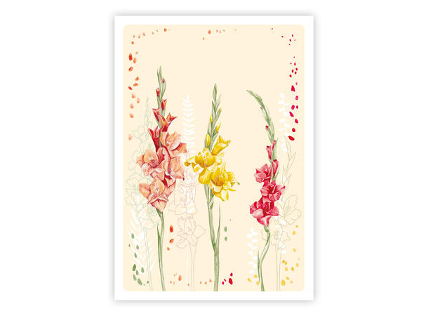 Postkort med blomster A6 postkort