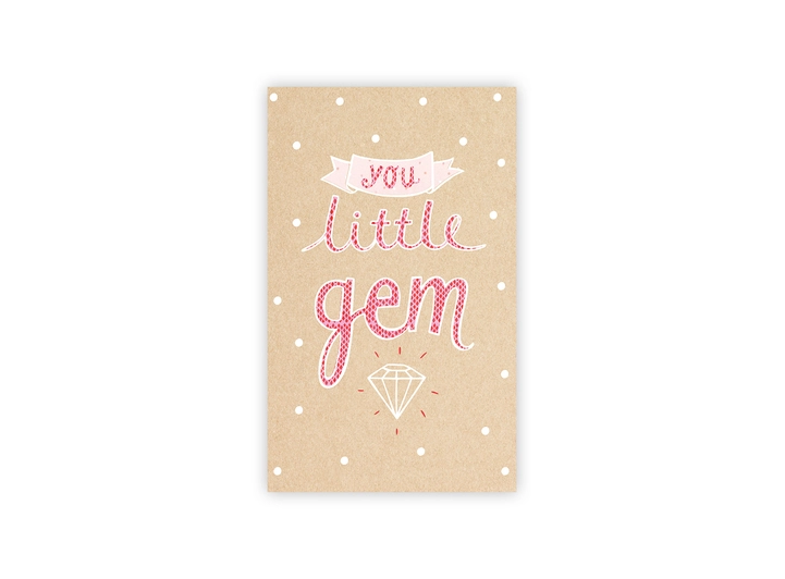Lite dobbelt kort You little gem A7 dobbelt kort 
