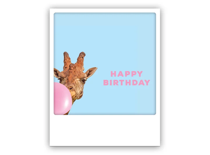 Pickmotion postkort - Birthday giraffe Pickmotion - Postkort 