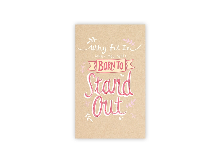 Lite dobbelt kort Born to stand out A7 dobbelt kort 