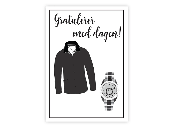 Dobbelt gratulasjonskort Gratulerer med A6 dobbelt kort 