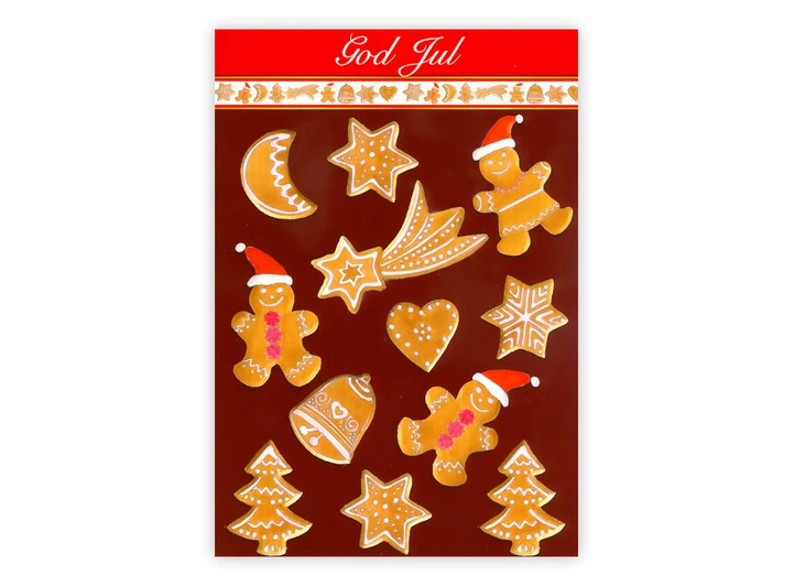 Postkort God jul pepperkaker A6 Postkort 