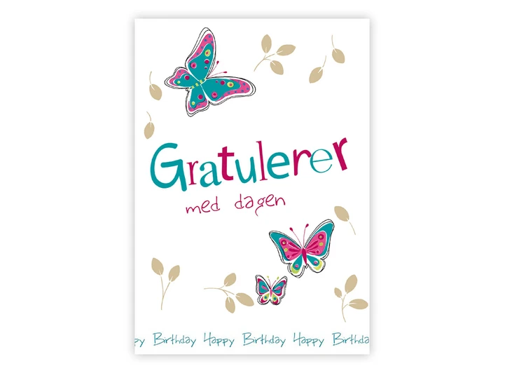 Postkort Gratulerer med dagen A6 Postkort 