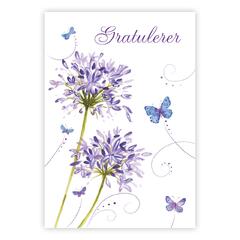 Dobbelt gratulasjonskort Gratulerer A6 dobbelt kort