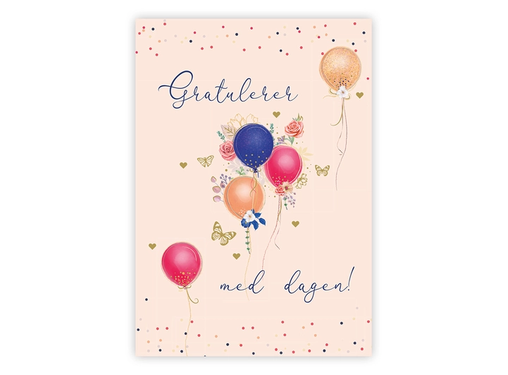 Postkort Gratulerer med dagen A6 postkort 