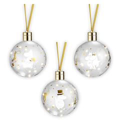 Mummi julekule - Sparkling stars 3pk 7cm gaveeske