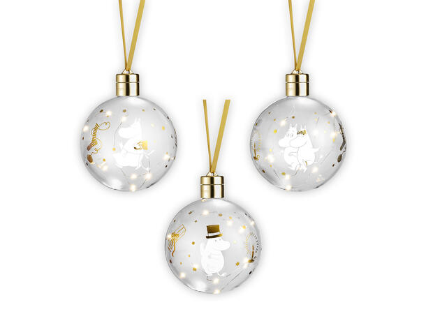 Mummi julekule - Sparkling stars 3pk 7cm gaveeske