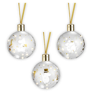 Mummi julekule - Sparkling stars 3pk 7cm gaveeske