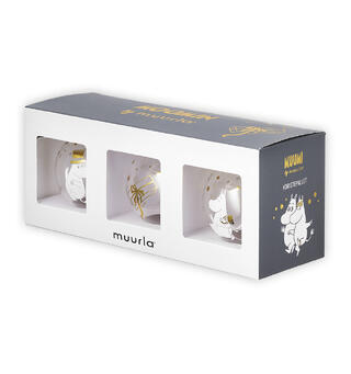 Mummi julekule - Sparkling stars 3pk 7cm gaveeske