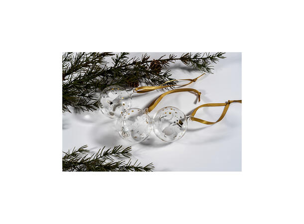 Mummi julekule - Sparkling stars 3pk 7cm gaveeske