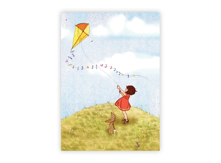 Belle & Boo - Postkort Fly a Kite A6 