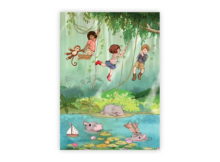 Belle & Boo - Postkort Hippo Lake A6 