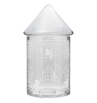 Mummi glasskrukke med lokk - Mummihuset 15x30cm  Mummihuset