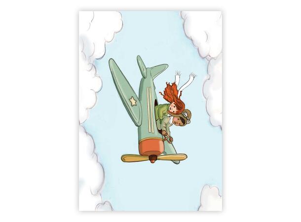 Belle & Boo - Postkort Airplane A6