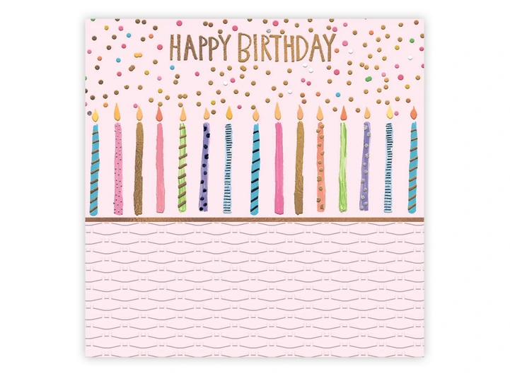 Dobbelt gratulasjonskort Happy birthday 15x15 cm 