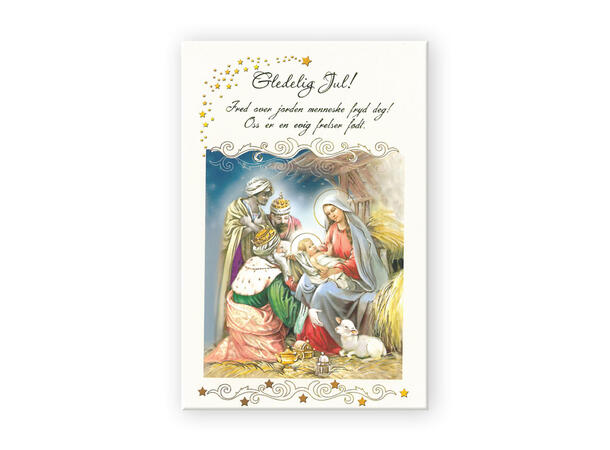 Kristent dobbelt julekort Gledelig jul A6 dobbelt kort