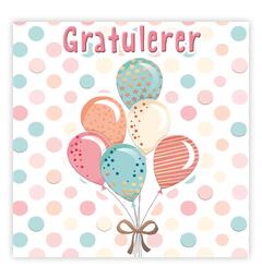 Dobbelt gratulasjonskort Gratulerer 15x15 cm
