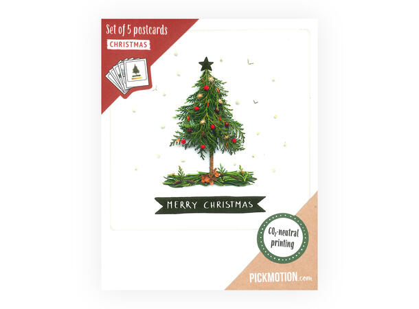 Pickmotion julekortpakke - Juletre 5 stk postkort