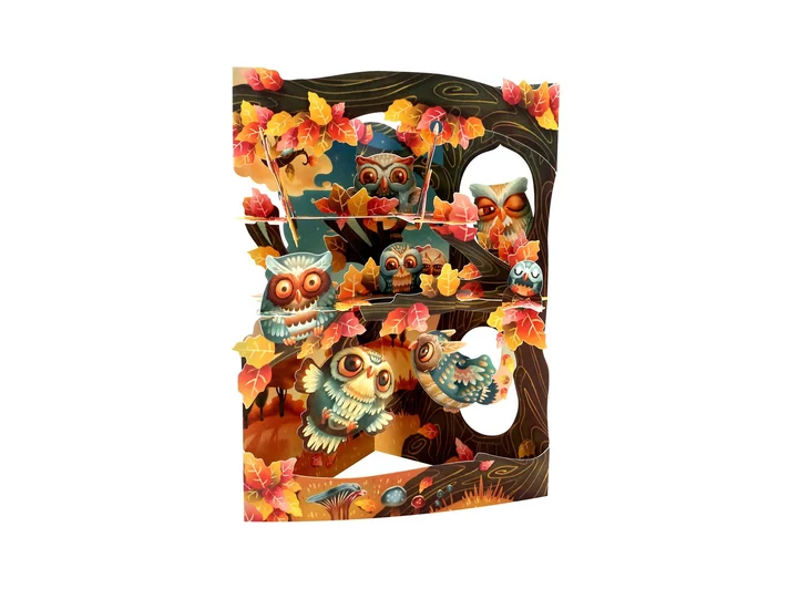 Swing Card Tre og ugler A5 Swing Cards 