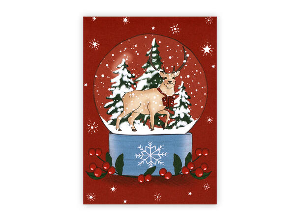 Belle & Boo - Postkort Snowglobe Deer A6 