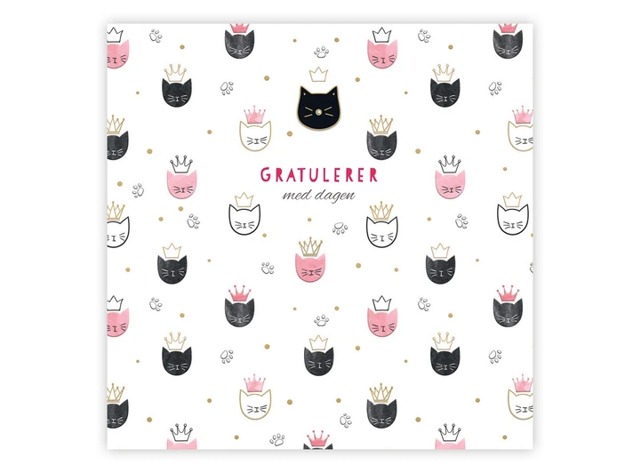 Dobbelt gratulasjonskort Gratulerer 15x15 cm 