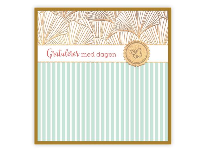 Dobbelt gratulasjonskort Gratulerer med 15x15 cm 