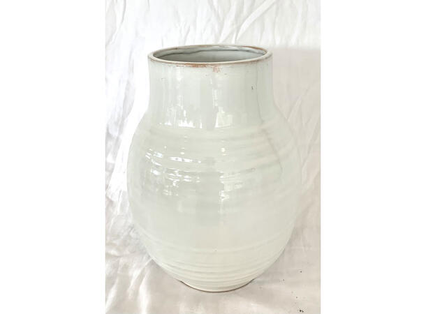 Keramikkvase  30 cm Røff hvit 25 x 30 cm