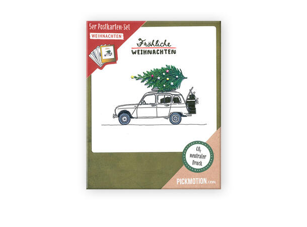 Pickmotion julekortpakke - Bil 5 stk postkort
