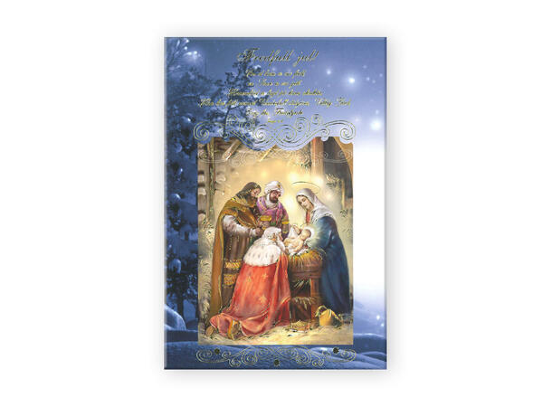 Kristent dobbelt julekort Fredfull jul A6 dobbelt kort