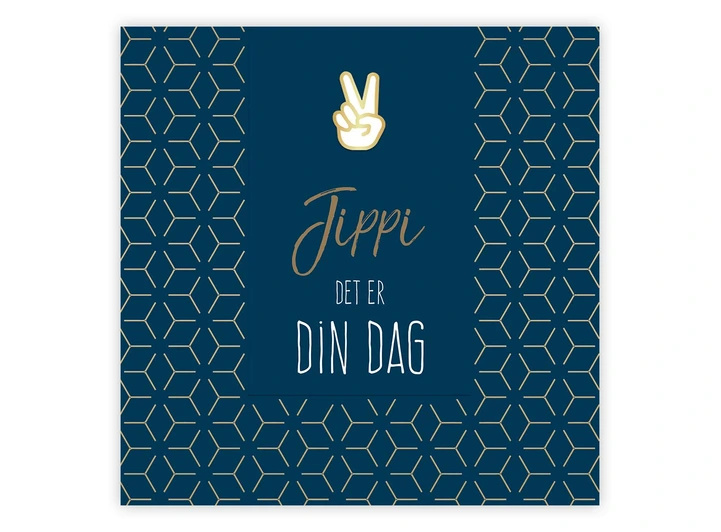 Dobbelt gratulasjonskort Din dag 15x15 cm 