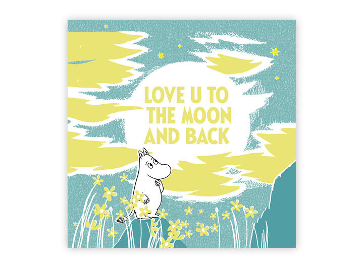 Mummi dobbeltkort - Love you to the moon 12 cm Mummi 