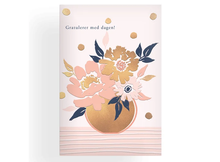 Dobbelt gratulasjonskort Gratulerer A6 Dobbelt kort 