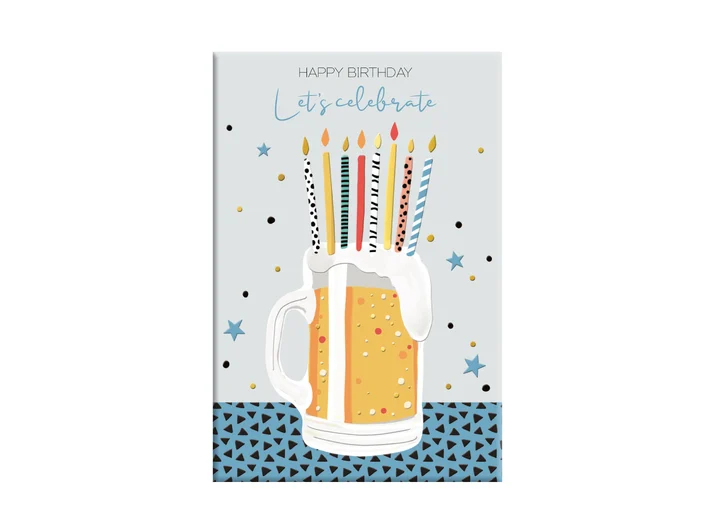 Dobbelt gratulasjonskort Happy Birthday A6 Dobbelt kort 