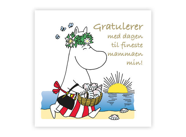 Mummi dobbeltkort - Gratulerer med dagen 12 cm Mummi 