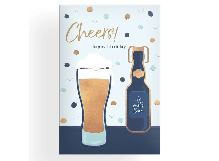 Dobbelt gratulasjonskort Cheers! A6 Dobbelt kort 