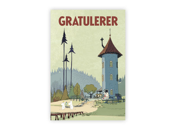 Mummi dobbeltkort- Gratulerer 17 cm  Mummi 