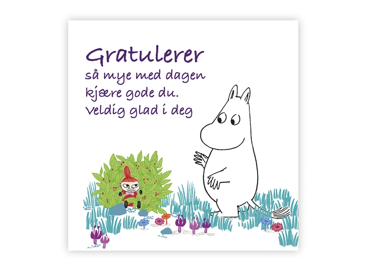 Mummi dobbeltkort - Gratulerer med dagen 12 cm Mummi 