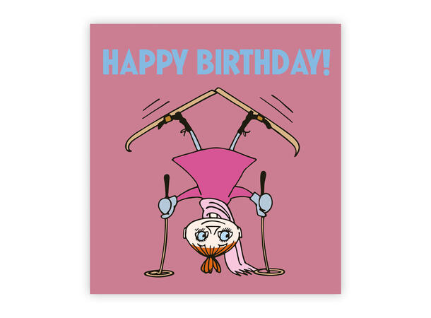 Mummi dobbeltkort - Happy Birthday 7,5 cm Mummi 