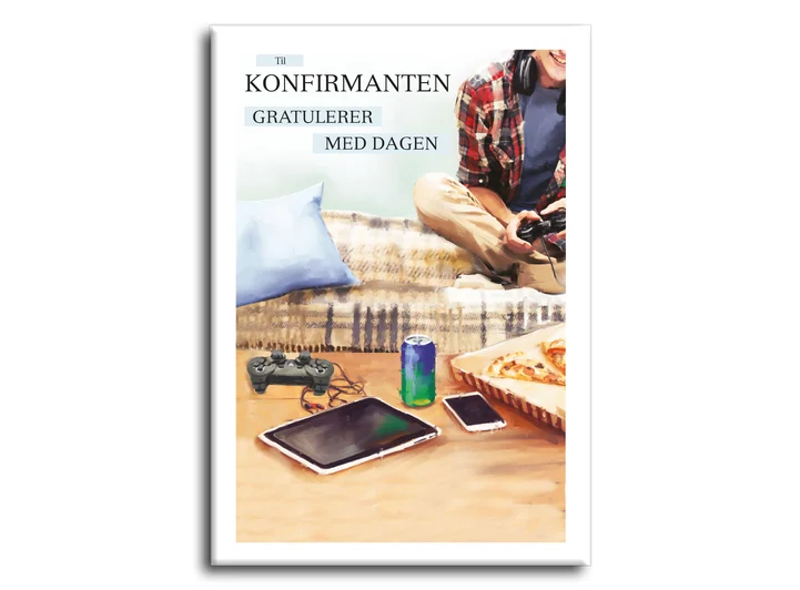 Dobbelt konfirmasjonskort  Gratulerer A6 dobbelt kort 