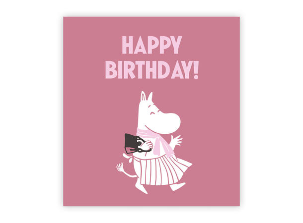 Mummi dobbeltkort - Happy Birthday 7,5 cm Mummi 