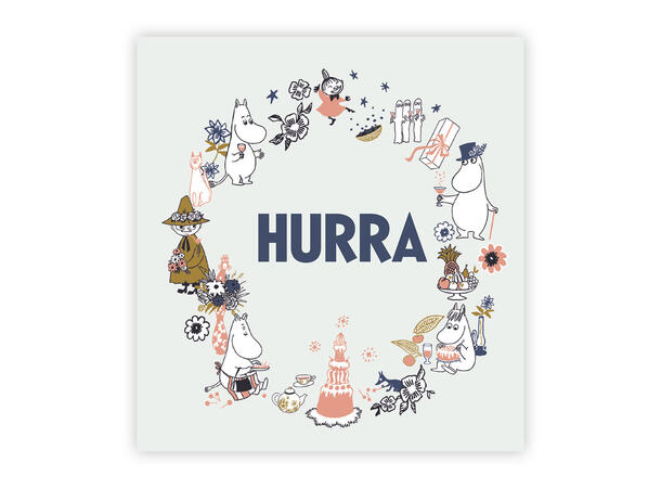 Mummi dobbeltkort - Hurra 7,5 cm Mummi 